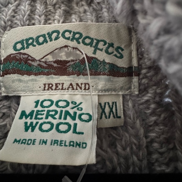 Aran Crafts Gray Merino Wool Knitwear Poncho Size xxl - Picture 5 of 7